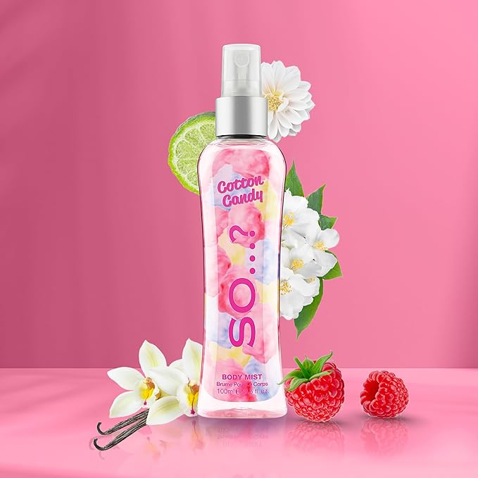 So...? Cotton Candy Body Mist for Women - 3.5 oz Body Mist - Pack of 2