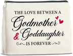 Makeup Bag Godmother Gifts from Goddaughter, Gifts for Godmother and Goddaughter Cosmetic Bag Zipper Makeup Pouch