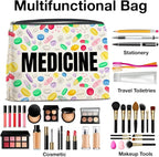Medicine Cosmetic Bag Gifts for Women Friends Doctor Nurse Healthcare Professionals Colorful Medical Makeup Bag Zipper Pouch