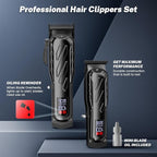 Brightup Barber Hair Clippers [Brushless 9000RPM & Cordless] for Men, Professional Clippers & Trimmers Set with USB-C Charging Stand, Hair Tools Cutting Kit with LCD Display, Gift for Men