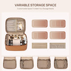 Telena Large Makeup Bag, Travel Toiletry Bag for Women, Vegan Leather Makeup Organizer Case Cosmetic Bag for Travel Essentials