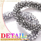 Fashey Rhinestone Hair Ties Silver Elastic Ponytail Holders 3 Pcs Crystal Hair Scrunchies Hair Accessories for Women