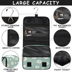 Travel Toiletry Bag for Women & Men Flower Daisy White Hanging Cosmetic Organizer Portable Waterproof Makeup Case Make Up Bag with Compartments Travel Essentials for Bathroom Shower