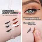 Foldable Eyeliner Stamp,Winged Eyeliner Stamp,Gel Eye liner Pencil Set for Perfect Wings,Smudge Proof & Waterpoof Eye Liner,Easy Eye Stencil Makeup Tool (2PCS-Brown+Black)