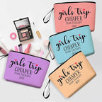Hanamiya Na 4Pcs Girls Trip Favors Weekend Bag Funny Makeup Bag Friendship Gifts Weekender Bags for Women Bride Cosmetic Bags Zipper Pouch Wedding Bachelorette Party
