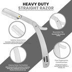Utopia Care Professional Straight Razor for Men, Barber Straight Edge Razor Safety with 100 Pack Blades, Silver