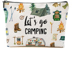 Camping Gifts Makeup Bag Camping Gift Cosmetic Bag Camping Accessories for Women Girls Camping Lovers Friend Sister Daughter Travel Organizer Zipper Pouch Graduation Birthday Friendship Gifts
