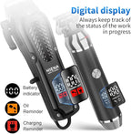 HIENA PRO Professional Cordless Hair Clippers for Men, T-Blade Beard Trimmer & Foil Shaver & Nose Hair Trimmer Set, Rechargeable Electric Barber Hair Cutting Grooming Kit