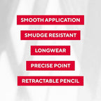 Mirabella Line & Define Lip Definer Lip Pencil, Smoothing & Moisturizing Retractable Lip Liner with Long-Lasting & Ultra-Creamy Formula, Antioxidants Vitamin C & E, & Built-In Sharpener - Flirty