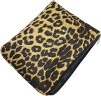 Makeup Bag For Women - Soft and Warm Material Cosmetic Bags Leopard Print Design Ladies Tote Bag,Women's Pencil Case Makeup Organizer with Zipper (Yellow)