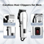 4 Pack Hair Clippers for Men Cordless Clippers for Hair Cutting Rechargeable Beard Hair Trimmer LED Display Stocking Stuffers for Men