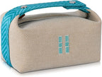 Fashion Makeup Bag for Women, Orange Red Canvas Make up Travel Bag, Hanging Cosmetic Bag Organizer for Wome