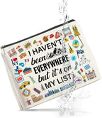 Travel Gifts Makeup Bag, Travelers Gifts for Women, Gifts for Women Who Like to Travel, Adventure I Haven't Been Everywhere But It's on My List Zipper Makeup Pouch