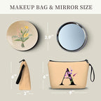 SEAMOON Maid of Honor Friendship Birthday Gifts for Women Her Aunt Sister Bridesmaid Coworkers Bride Personalized Makeup Cosmetic bag with Mirror Mothers Day Christmas Graduation A