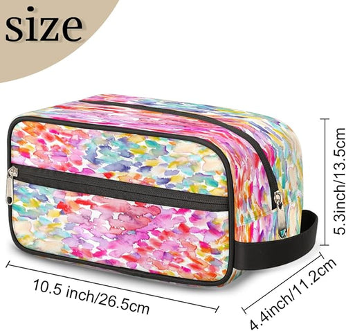 Abstract Art Rainbow Butterfly Travel Toiletry Bag for Women Men Lightweight Cosmetic Makeup Bag Organizer Waterproof Shaving Bag Dopp Kit with Large Capacity for Toiletries and Shaving Accessories