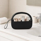 Small Clear Travel Makeup Bag, Waterproof Leak-Proof Toiletry Bag for Women, Simple Transparent Cosmetic & Makeup Bag Organizer