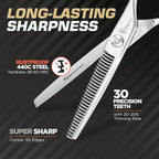 Fagaci Professional Thinning Shears & Hair Trimmer Set 6" Extremely Sharp, 440C Steel Thinning Scissors Extremely Sharp, Hair Scissors & Hair Edger T-Blades