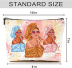 Cute Makeup Bag for Purse Canvas Waterproof Funny Cosmetic Bags for Women Zipper Travel Toiletry Pouch-Fashion Clipart African American Makeup Bags