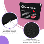 Sazuwu Grandma Black Makeup Bag Mothers Day Birthday Gifts for Grandma from Granddaughter Grandson Cosmetic Bag Nana Gifts from Grandkids Travel Pouch