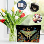 Butterfly Makeup Bag Gothic Moth Blossom Cosmetic Bag Butterfly Gifts for Women Girls Friend Daughter Witchy Gifts Mystical Travel Organizer Zipper Pouch Graduation Birthday Friendship Gifts