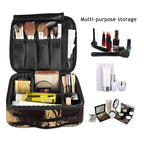 ALAZA Travel Makeup Case, Retro Skull Flower Letter Cosmetic toiletry Travel bag for Women Girls