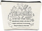 Teacher Survival Kit Bag - Makeup Bag for Women, Small Cosmetic Bag for Teacher Appreciation, Graduation & Birthday Gifts