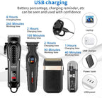 HIENA PRO Professional Cordless Hair Clippers for Men, Beard Trimmer & Elecatric Shaver & Nose Hair Trimmer Set, Rechargeable Barber Hair Cutting Grooming Kit