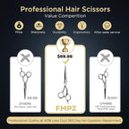 6.0” Professional Thinning Shears for Hair Cutting - Professional Hair Cutting Scissors with Extremely Sharp Blades- 440C Steel Ergonomic hair thinning scissors Durable, Smooth Motion, Fine Cut