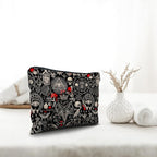 Nogrit Gothic Black Makeup Bag - Retro Black Small Cosmetic Makeup Bag for Purse, Gothic Gifts for Women