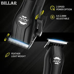 BILLAR Professional Barber Clippers and Trimmer Set - Foil Shaver Professional Hair Clippers for Men, Mens Cordless Hair Clipper for Barbers Haircut Kit（Black）