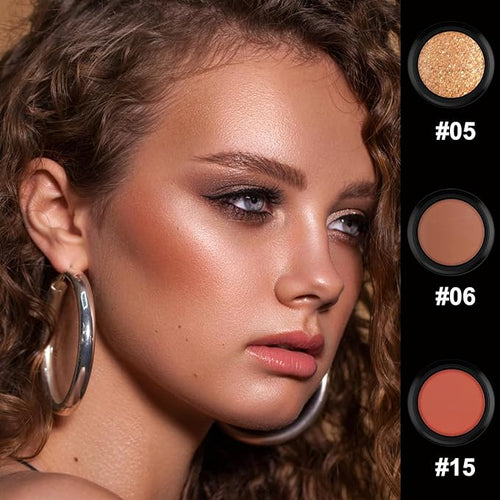3 Pcs Cream Contour Stick Makeup Kit, Shades with Highlighter, Blush and Bronzer Contour Stick for Sculpt the Cheeks, Waterproof, Matte & Dewy Finish (Medium-Deep,#05+#06+#15)