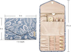 BAGSMART Travel Jewellery Organiser Roll Foldable Jewelry Case for Journey-Rings, Necklaces, Bracelets, Earrings, White Leaf