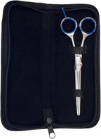 Deluxe 6 inch Professional Barber Scissors for Hair Cutting and Beard & Mustache Trimming - Includes Tension Adjuster & Carrying Case