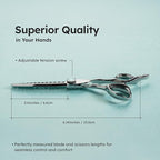 K9 6" Professional Thinning Shears for Hair Cutting – Removing Large Sections of Hair Effortlessly, Leaving No Marks, Barber Shears with Premium VG10 Steel, Lightweight, Razor-Sharp, Thinning Rate 50%