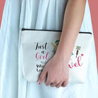 Travel Lover Gifts Zipper Makeup Bag - Travel Cosmetic Bag for Women, Best Friends, Sister - Unique Birthday Gifts