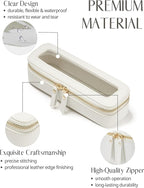 Popvibe Clear Makeup Bag Travel Cosmetic Case Transparent Toiletry Bag with Zipper, Portable Make Up Organizer Traveling Compact Car Bag for Essentials