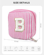 LETGO Birthday Gifts for Mom - Initial Cute Pink Makeup Bag Pouch Gifts for Niece Sister Friend Female Her Mom | Birthday Gifts for Women Daughter | Cosmetic Travel Case Weekend Bag