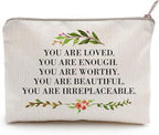 You Are Loved You Are Enough Makeup Case Self-Worth Cosmetic Bag Positive Affirmation Toiletry Bag Gift Motivation Quotes Sister Gift (You are loved)