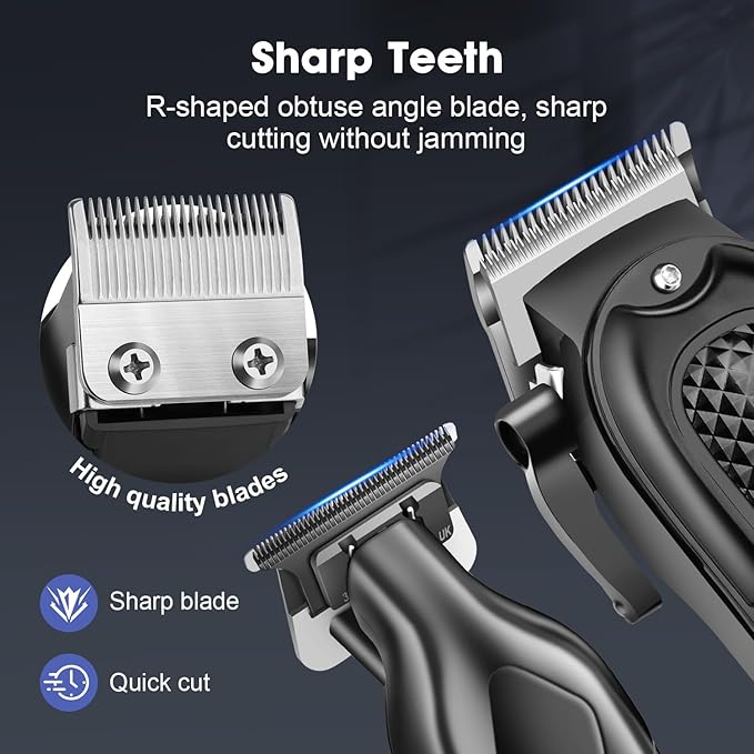 HIENA Professional Hair Clipper Set & Trimmer Kit for Men, Rechargeable Cordless Barber Clippers for Hair Cutting, Haircut Clippers, Gift for Men
