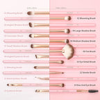 Docolor Eye Makeup Brushes 15Pcs Eyeshadow Brush Set with Soft Synthetic Hairs Professional Eye Shadow Blending Concealer Eyebrow Eyelash Eye Liners Premium Eye Make Up Brushes Set (Pink)