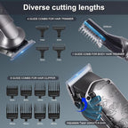 Hatteker Professional Hair Clippers for Men Beard Trimmer Clippers and Trimmer Set Waterproof T-Blade Trimmer Cordless Grooming Kit Nose Body Hair Trimmer Barber Clippers Hair Cutting Kit