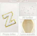 Gifts for Girls Initial Makeup Bag Personalized Cosmetic Bag with Zipper Cute Travel Toiletry Bags Waterproof PU Preppy Makeup Pouch Birthday Gift for Teen Girls Women(White Z)