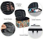 Boho Style Mandala Butterfly Pattern Travel Makeup Bags for Women Portable Tote Cosmetic Case with Carry Handle Toiletry Accessories Storage Organizer Bags