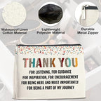 Thank You Gifts for Women Makeup Bag, Appreciation Gifts for Boss Coworkers Teacher Friends, Thank You for Being Part of My Journey Cosmetic Bag Zipper Makeup Pouch