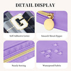 Personalized Travel Makeup Bag Set, 2PCS Toiletry Bag & 26 Chenille Letters, Elegant Skincare Bag, DIY Bridal Shower Gifts for Engagement Wedding (White)