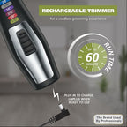 Wahl Color Pro All in One Rechargeable Cordless Color Coded Beard Trimmer with Detail Eyebrow Trimmer and Rotary Nose Hair Trimmer for Men- Model 3025945