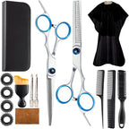 15 pcs Hair Cutting Scissors Professional, Thinning Shears for Hair Cutting, Stainless Steel Barber Scissors, Lengnoyp Haircut Scissors Hair Cutting Kit for Women, Men