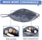 Gloppie Makeup Bag for Purse Travel Cosmetic Bag for Women Small Zipper Makeup Pouch Grey