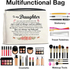 Daughter Gifts Makeup Bag, Gifts for Daughter Floral Cosmetic Bag Zipper Makeup Pouch Gift for Christmas Birthday Graduation