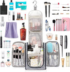Bosidu Hanging Travel Toiletry Bag,Large Capacity Cosmetic Travel Toiletry Organizer for Women with 4 Compartments & 1 Sturdy Hook,Perfect for Travel/Daily Use/Christmas